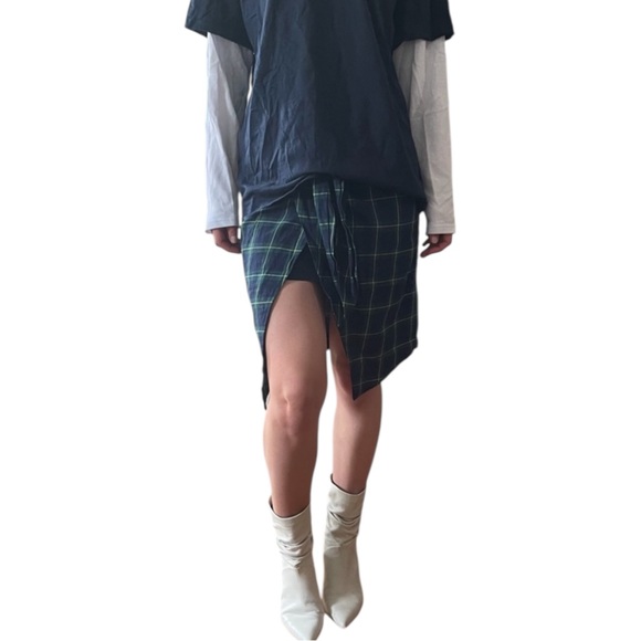 J.O.A. Los Angeles High Waist Plaid Tartan Midi Wrap Tie Pencil Skirt - XS / S - Picture 8 of 16